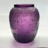 Lalique Crystal Amethyst Biches Vase