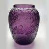 Lalique Crystal Amethyst Biches Vase