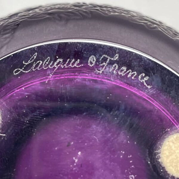 Lalique Crystal Amethyst Biches Vase