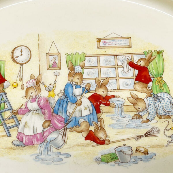 Rare Royal Doulton Bunnykins Cleaning House Porridge Bowl