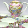 Shelley Rock Garden Pattern Coffee Set Chintz