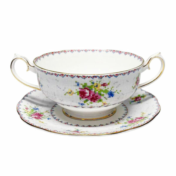 Royal Albert Petit Point Soup Coupe and Saucer