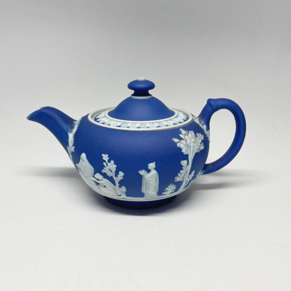 Wedgwood Cobalt Blue Jasper Ware Bachelor Tea Pot