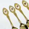 Eetrite 24ct Gold Plated Royal Albert Moss Rose Tea Spoons