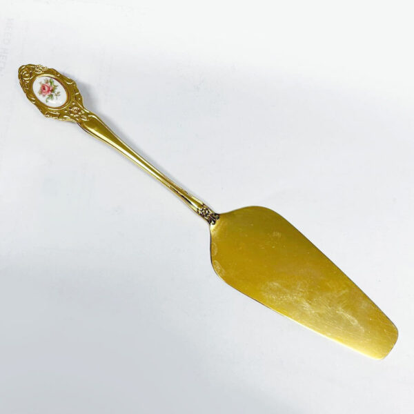Eetrite 24ct Gold Plated Royal Albert Moss Rose Cake Lifter