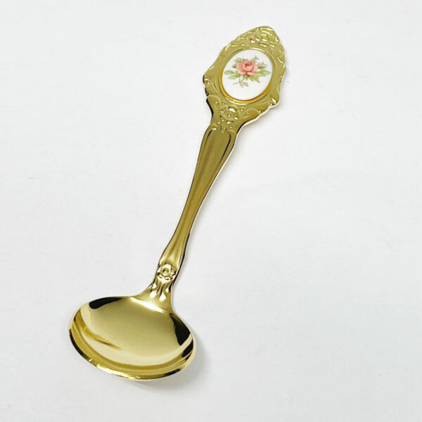 Eetrite 24ct Gold Plated Royal Albert Moss Rose Sugar Spoon