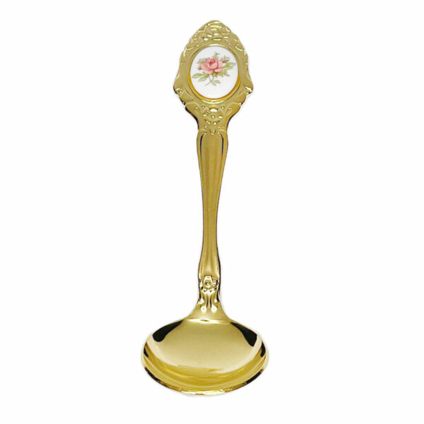 Eetrite 24ct Gold Plated Royal Albert Moss Rose Sugar Spoon