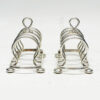 Hallmarked Silver Pair Toast Racks Birm 1930