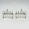 Hallmarked Silver Pair Toast Racks Birm 1930