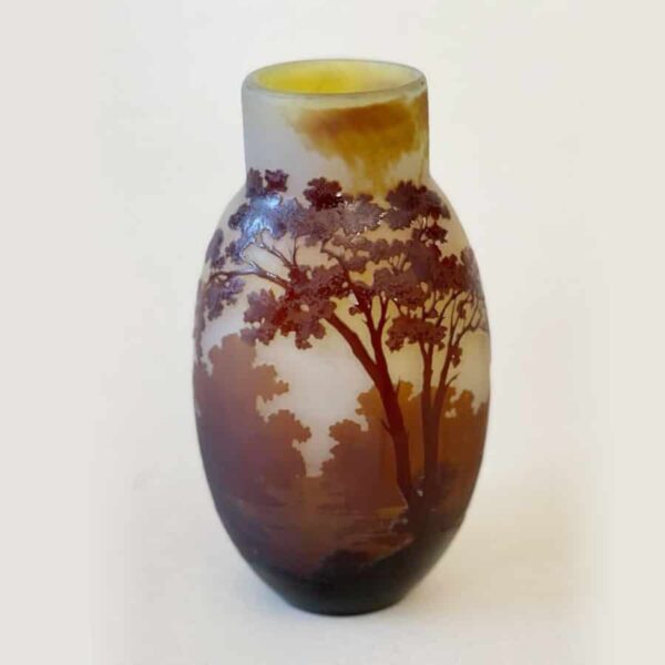 Emile Gallé Vase Tree And Lake Scene