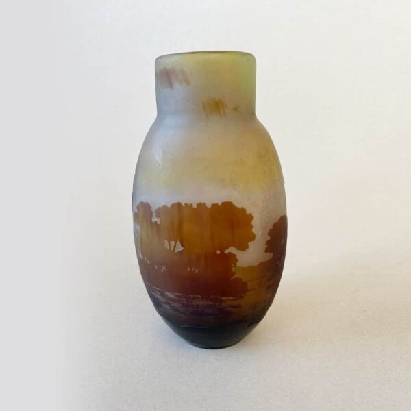 Emile Gallé Vase Tree And Lake Scene
