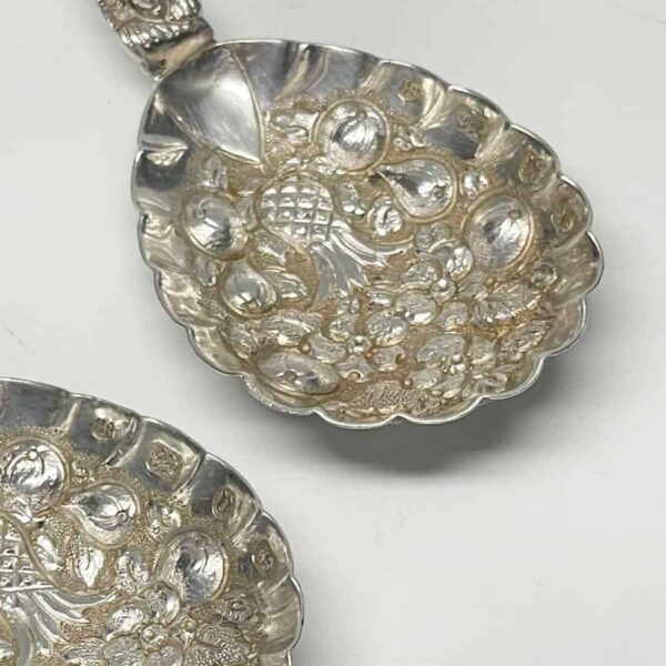 Rare Pair Birmingham 1887 Apostle Berry Spoons