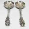 Rare Pair Birmingham 1887 Apostle Berry Spoons