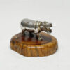 Allen Hallett Silver Hippopotamus On Camphor Wood