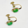 Chinese Jade Pair Earrings  Set in 14ct Gold