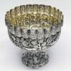 Indian Coin Silver Rose Bowl Animal Detail