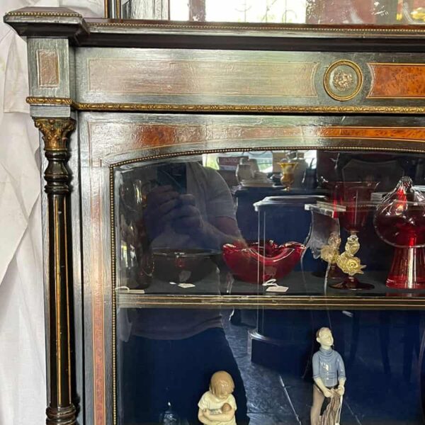 Victorian-Walnut-and-Ebonised-Wood-Vitrine-2 Victorian Walnut and Ebonised Wood Vitrine