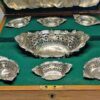 Beautiful Bon Bon Nut Dish Set In  Oak Lined Boxed Set Birmingham  1904