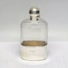 Hallmarked Silver And Glass Hip Flask London 1955