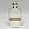 Hallmarked Silver And Glass Hip Flask London 1955