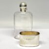 Hallmarked Silver And Glass Hip Flask London 1955
