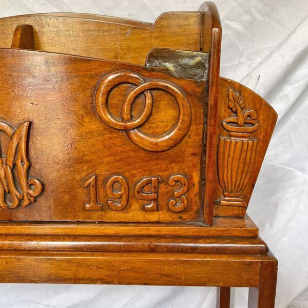 Prisoner of War Mahogany Magazine Stand 1943