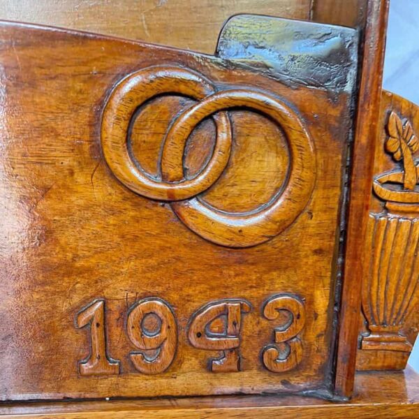 Prisoner of War Mahogany Magazine Stand 1943