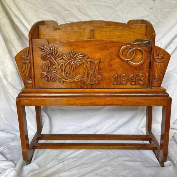Prisoner of War Mahogany Magazine Stand 1943