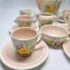 Susie Cooper Pink Dresden Spray Coffee Service