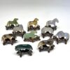 Chinese Jade Set Of Ten Miniature Horses On Stands