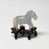 Chinese Jade Set Of Ten Miniature Horses On Stands