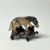 Chinese Jade Set Of Ten Miniature Horses On Stands