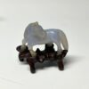 Chinese Jade Set Of Ten Miniature Horses On Stands