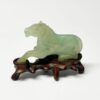Chinese Jade Set Of Ten Miniature Horses On Stands