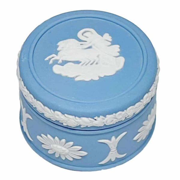 Wedgwood Blue Jasperware Helios Pill Box