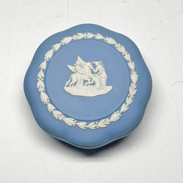 Wedgwood Blue Jasperware Pegasus Trinket Box