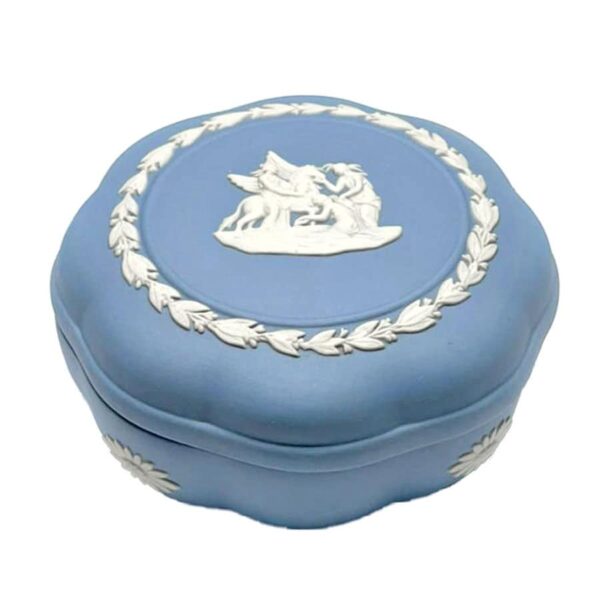 Wedgwood Blue Jasperware Pegasus Trinket Box