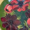Moorcroft Anemone Pattern Plate On A Green Ground 25cm
