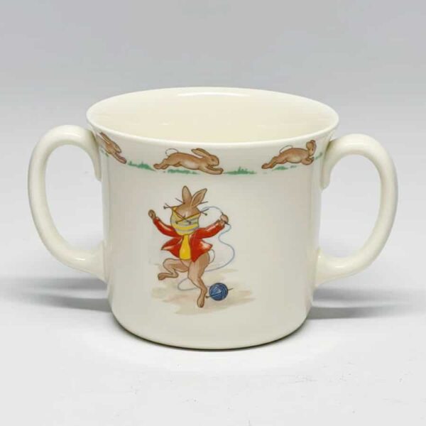Royal Doulton Knitting Bunnykins Double Handled Christening Mug