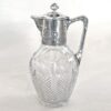 Art Nouveau Crystal and Silver Claret Jug Post 1894