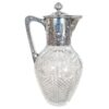 Art Nouveau Crystal and Silver Claret Jug Post 1894