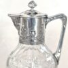 Art Nouveau Crystal and Silver Claret Jug Post 1894
