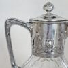 Art Nouveau Crystal and Silver Claret Jug Post 1894