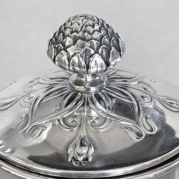 Art Nouveau Crystal and Silver Claret Jug Post 1894