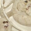 Japanese Ivory Lion  Monkey Meij Period Box