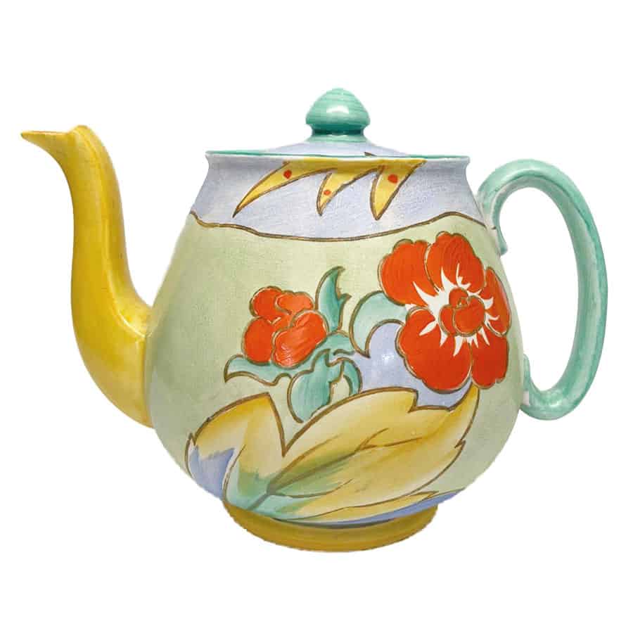 【Wilcox】アールデコ ティーケトル スタンド / バナー Art Deco Shelley Art Deco Hand Painted Flora Tea Pot 8719 - Clyde on 4th