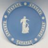 Wedgwood Blue Jasperware Plate Dancing Maiden