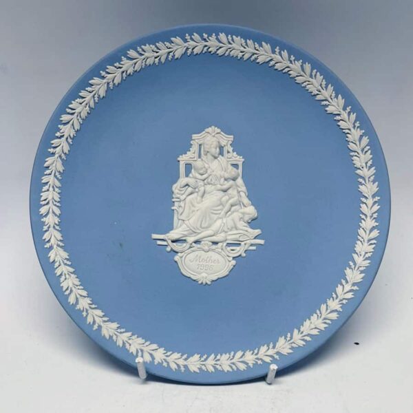 Wedgwood Blue Jasperware Plate Mother 1996