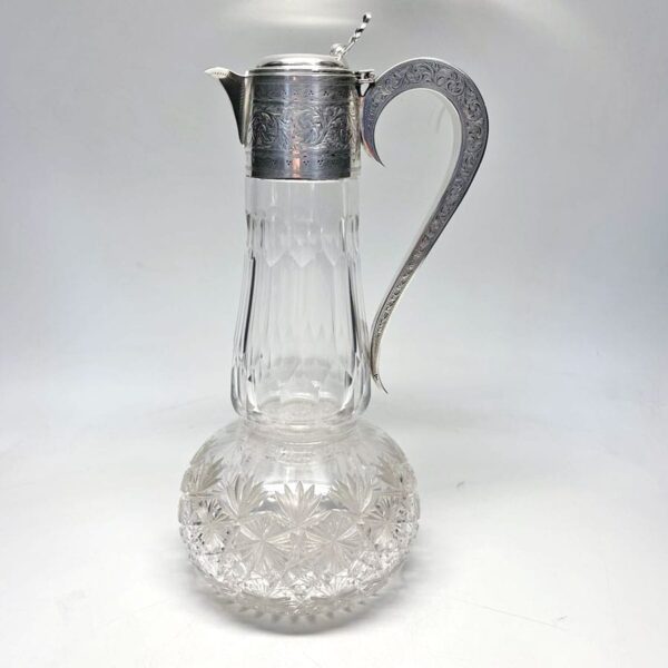 Hallmarked-silver-mounted-claret-jug-birm-1903-1 Hallmarked Silver Mounted Claret Jug Birm 1903
