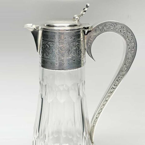 Hallmarked-silver-mounted-claret-jug-birm-1903-2 Hallmarked Silver Mounted Claret Jug Birm 1903